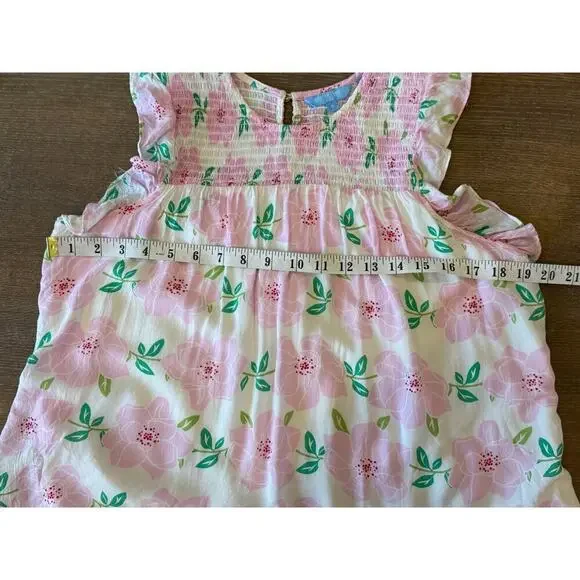 DRAPER JAMES Pink Floral Ruffle Sleeve Shirt Top Women size S Romantic Ruffles - Picture 8 of 8